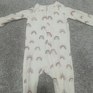Loulou Lollipop Cream Rainbow Print Pajamas